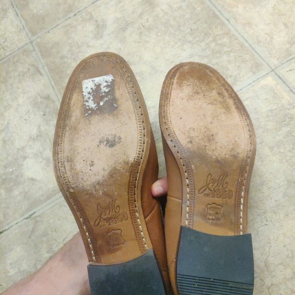 Johnston Murphy 10M Carraway tan calfskin moc venetian loafer blake stitch - Picture 7 of 11